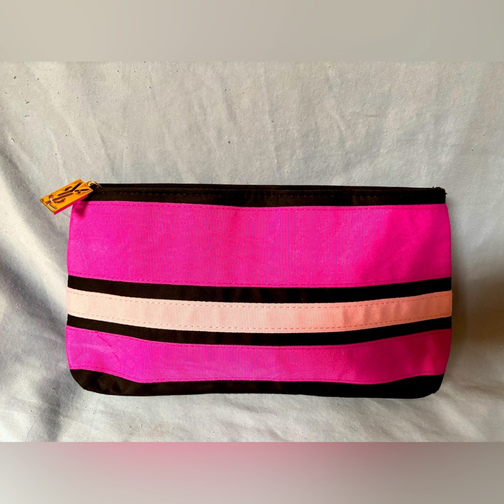 Yves Saint Laurent Stylish Pink and Black Make Up Bag
